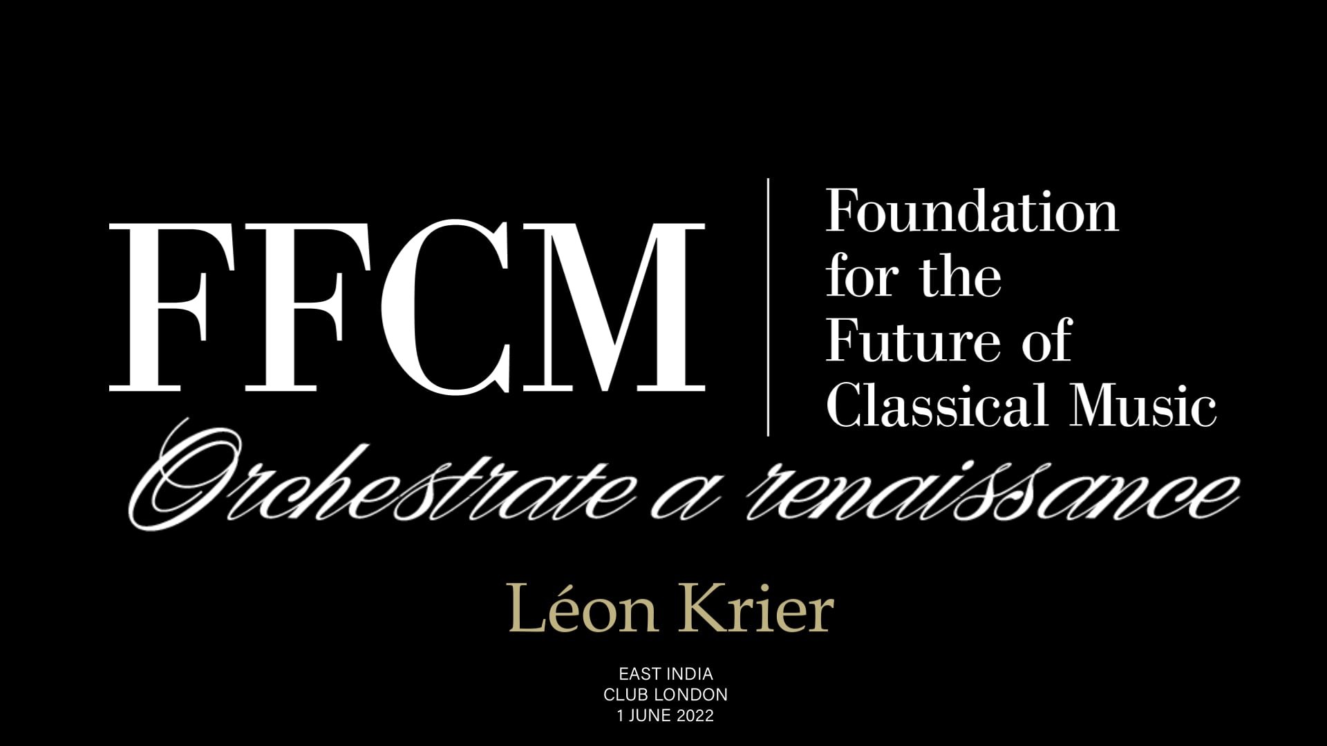 Leon Krier Presentation at Club London